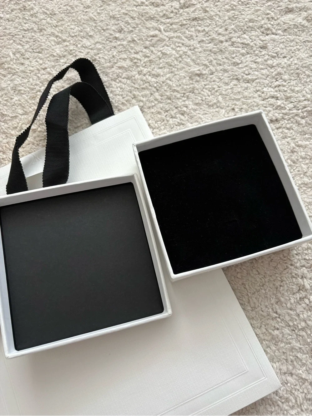 Celine White Gift Bag and Box Set with Black Accents